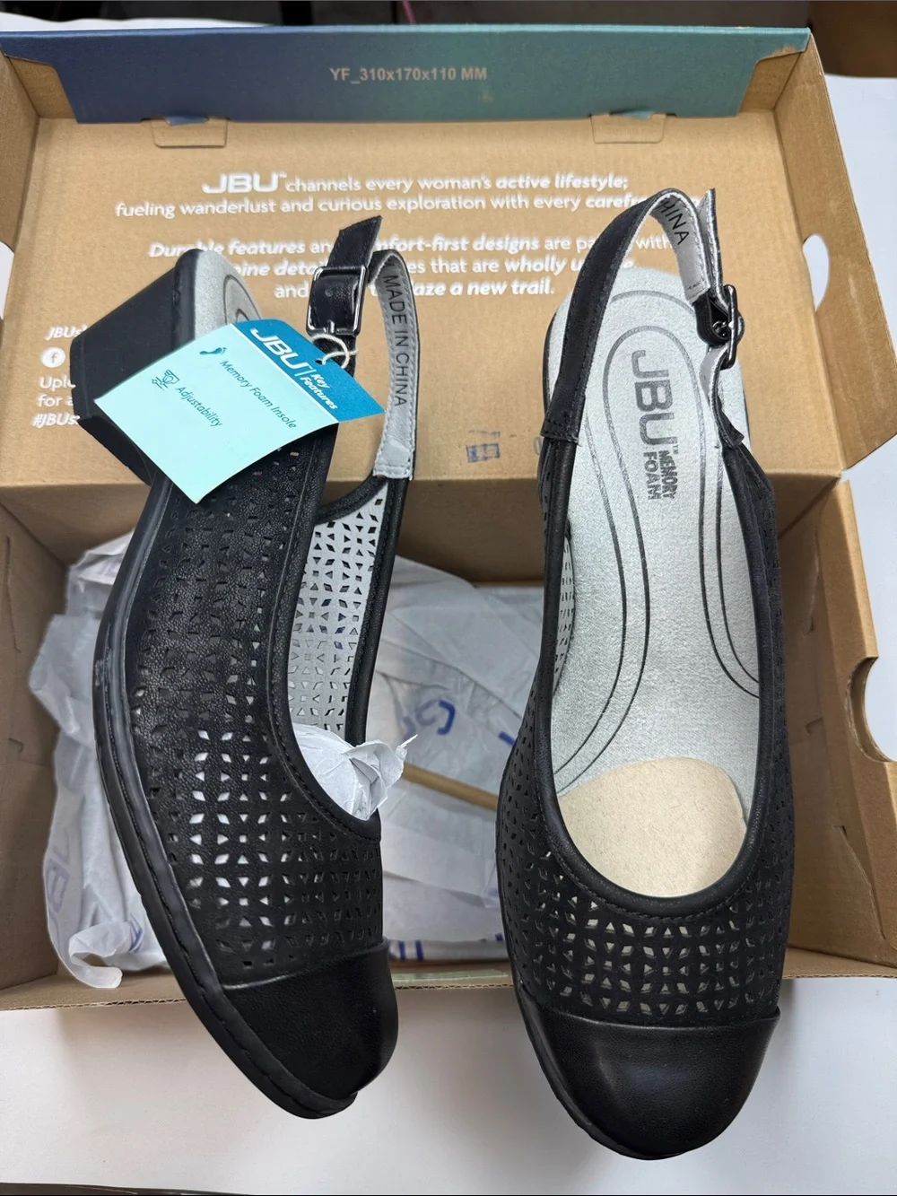 JBU Women's Mara Slingbacks Black Dress Pumps Size 8.5